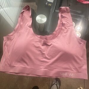 Nine West Pink Sports Bra with Racerback Design